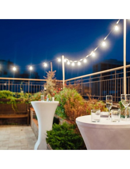 7435-Catenaria m con  Lampadine mini Globo LED  RGBGiallo con Schuko e Trasformatore IP-3