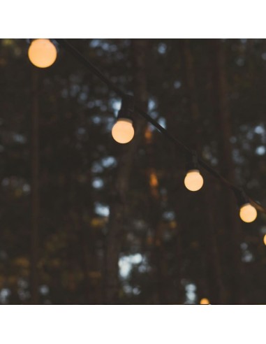 7435-Catenaria m con  Lampadine mini Globo LED  RGBGiallo con Schuko e Trasformatore IP-4