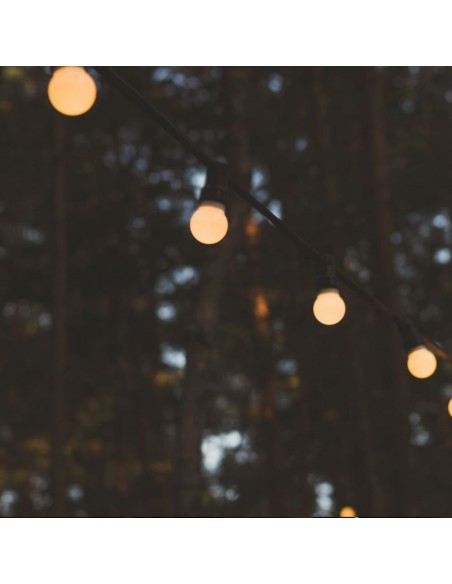 7435-Catenaria m con  Lampadine mini Globo LED  RGBGiallo con Schuko e Trasformatore IP-4