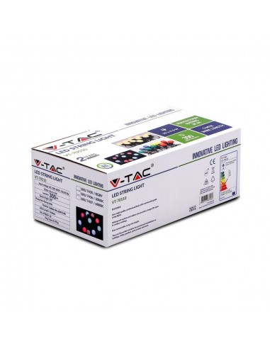 7437-Catenaria m con  Lampadine mini Globo LED  Colore Bianco con Schuko e Trasformatore  IP-2