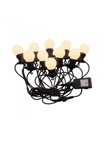 7437-Catenaria m con  Lampadine mini Globo LED  Colore Bianco con Schuko e Trasformatore  IP-7