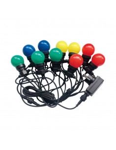 7438-Catenaria m con  Lampadine mini Globo LED  RGB con Schuko e Trasformatore IP-1