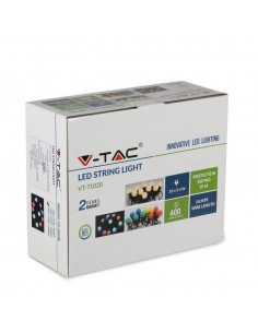 7438-Catenaria m con  Lampadine mini Globo LED  RGB con Schuko e Trasformatore IP-1 2