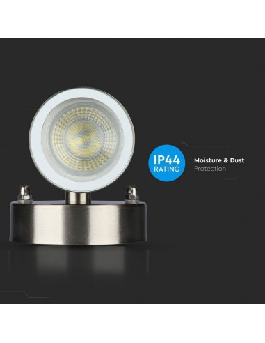 7500-Portafaretto LED Doppio da Muro Rotondo xGU e GU MR Colore Grigio IP-6