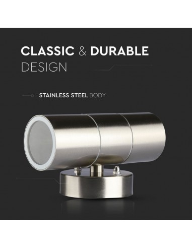 7500-Portafaretto LED Doppio da Muro Rotondo xGU e GU MR Colore Grigio IP-7