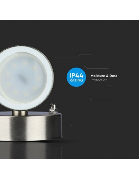 7501-Portafaretto LED da Muro Rotondo GU Max  Colore Metallico IP-6