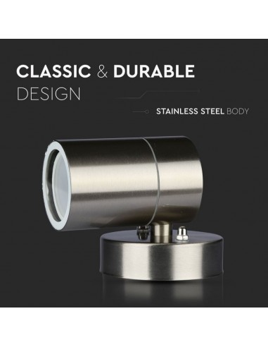 7501-Portafaretto LED da Muro Rotondo GU Max  Colore Metallico IP-7