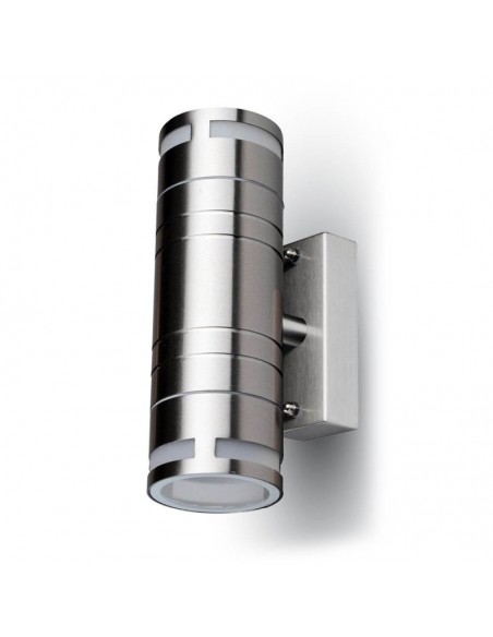 7504-Portafaretto LED Doppio da Muro xGU e GU MR in Acciaio Inox IP-7