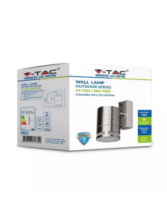 7505-Portafaretto LED da Muro Rotondo GU Max  Colore Metallico IP-1 2