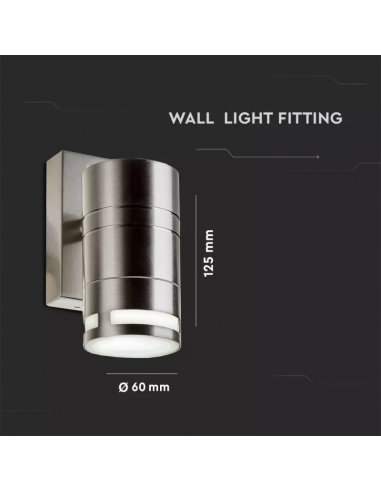 7505-Portafaretto LED da Muro Rotondo GU Max  Colore Metallico IP-3