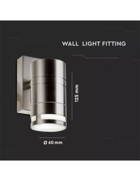 7505-Portafaretto LED da Muro Rotondo GU Max  Colore Metallico IP-3