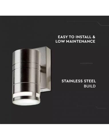 7505-Portafaretto LED da Muro Rotondo GU Max  Colore Metallico IP-5