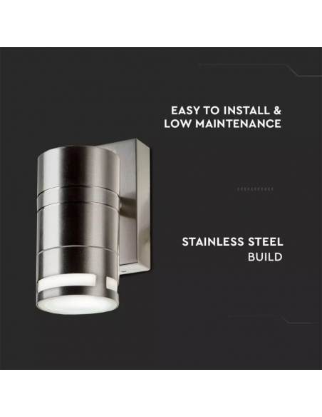 7505-Portafaretto LED da Muro Rotondo GU Max  Colore Metallico IP-5