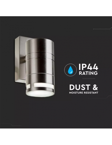 7505-Portafaretto LED da Muro Rotondo GU Max  Colore Metallico IP-7