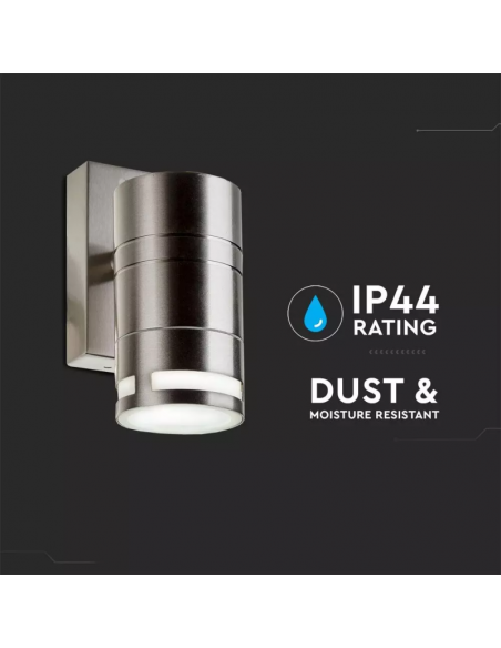 7505-Portafaretto LED da Muro Rotondo GU Max  Colore Metallico IP-7