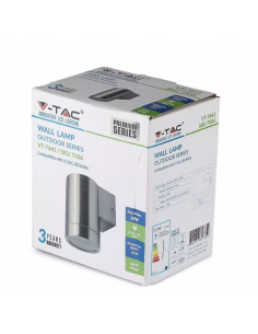 7506-Portafaretto LED da Muro Rotondo GU Max  Colore Metallico IP-1 2