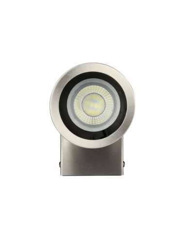 7506-Portafaretto LED da Muro Rotondo GU Max  Colore Metallico IP-5
