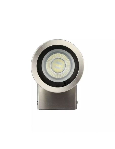 7506-Portafaretto LED da Muro Rotondo GU Max  Colore Metallico IP-5