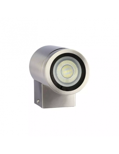 7506-Portafaretto LED da Muro Rotondo GU Max  Colore Metallico IP-7