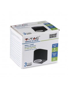 7508-Portafaretto LED da Muro Rotondo GU Max  Colore Nero IP-1 2