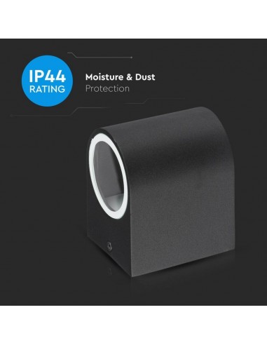 7508-Portafaretto LED da Muro Rotondo GU Max  Colore Nero IP-5