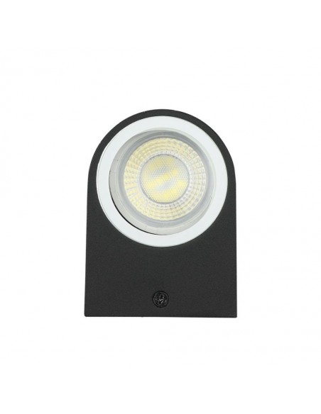 Portafaretto LED da Muro Rotondo GU10 (Max 35W) Nero IP44