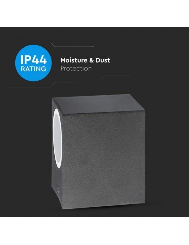 7510-Portafaretto LED da Muro Quadrato GU Max  Colore Nero IP-7