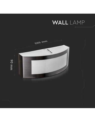 7513-Lampada LED da Muro Arrotondata con Portalampada E Max  Colore Grigio IP-2