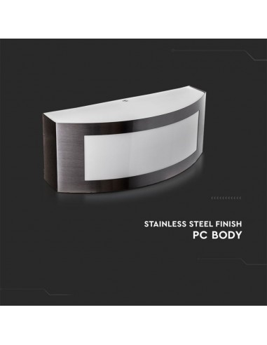 7513-Lampada LED da Muro Arrotondata con Portalampada E Max  Colore Grigio IP-4