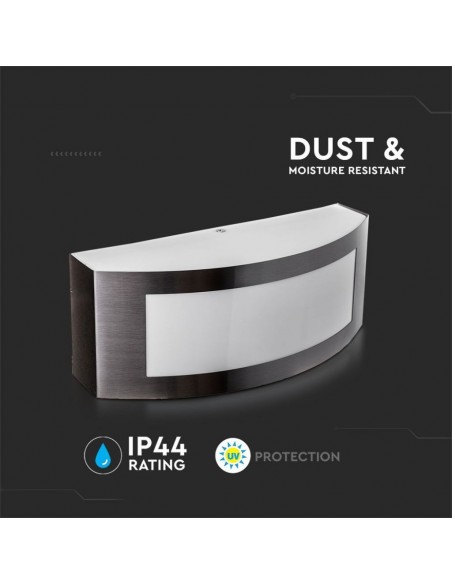 7513-Lampada LED da Muro Arrotondata con Portalampada E Max  Colore Grigio IP-6