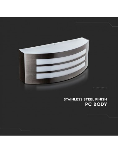 7514-Lampada LED da Muro Arrotondata con Portalampada E Max  Colore Grigio IP-5