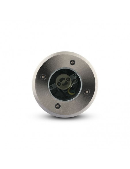 7515-Portalampada da Interramento Calpestabile Rotondo GU Max  Colore Nero e Acciaio -3