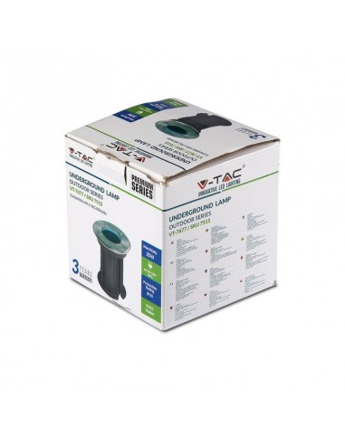 7515-Portalampada da Interramento Calpestabile Rotondo GU Max  Colore Nero e Acciaio -6