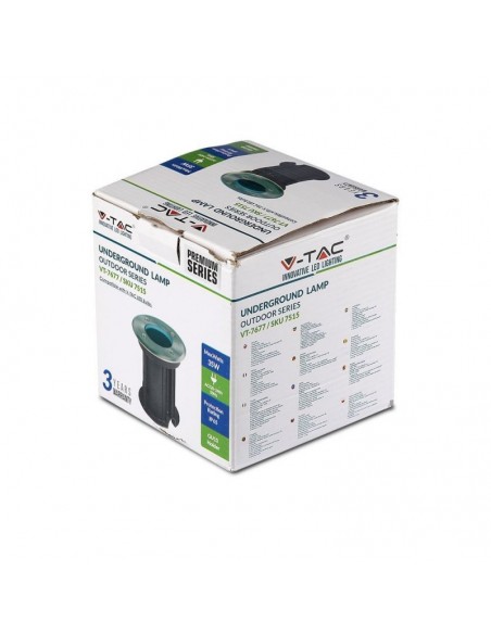 7515-Portalampada da Interramento Calpestabile Rotondo GU Max  Colore Nero e Acciaio -6