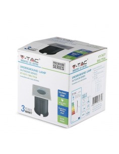 7516-Portalampada da Interramento Calpestabile Quadrato GU Max  Colore Nero e Acciaio -1 2