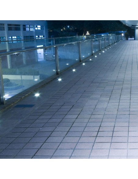 7516-Portalampada da Interramento Calpestabile Quadrato GU Max  Colore Nero e Acciaio -4