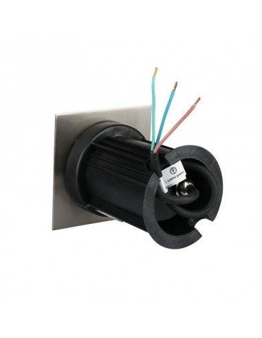 7516-Portalampada da Interramento Calpestabile Quadrato GU Max  Colore Nero e Acciaio -5