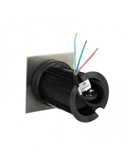 7516-Portalampada da Interramento Calpestabile Quadrato GU Max  Colore Nero e Acciaio -5