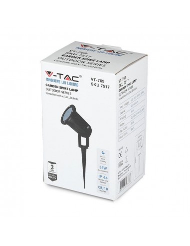 7517-Picchetto con Portalampada GU Max  Orientabile Colore Nero IP-2