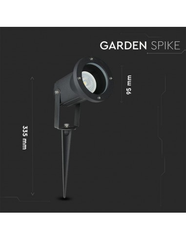 7517-Picchetto con Portalampada GU Max  Orientabile Colore Nero IP-3