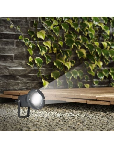 7517-Picchetto con Portalampada GU Max  Orientabile Colore Nero IP-5