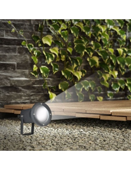 7517-Picchetto con Portalampada GU Max  Orientabile Colore Nero IP-5