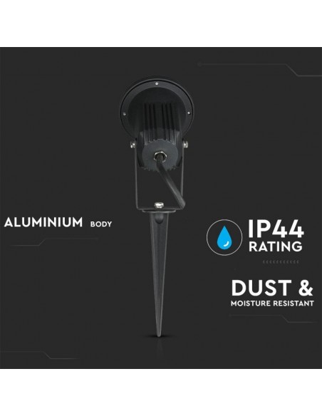 7517-Picchetto con Portalampada GU Max  Orientabile Colore Nero IP-7