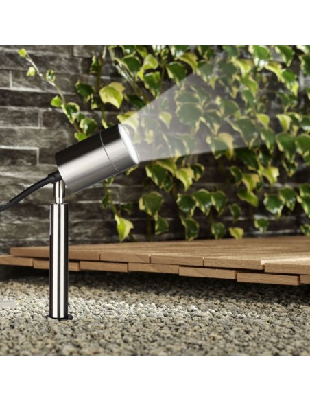 7518-Picchetto in Acciaio Inox con Portalampada GU Max  Orientabile IP-4