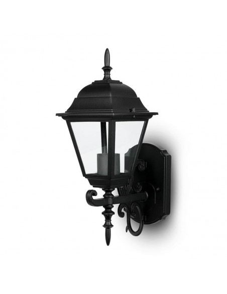 7519-Lampada LED da Muro a Lanterna Piccola con Portalampada E Max  Rivolta in Alto Colore Nero Opaco IP-1