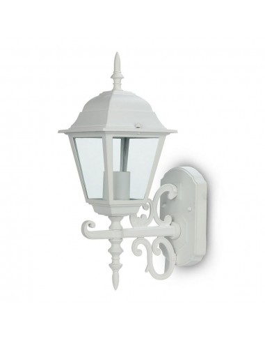 7520-Lampada LED da Muro a Lanterna Piccola con Portalampada E Max  Rivolta in Alto Colore Bianco Opaco IP-1