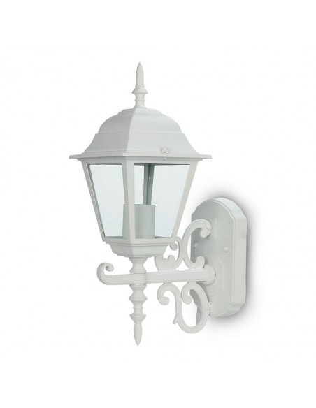 7520-Lampada LED da Muro a Lanterna Piccola con Portalampada E Max  Rivolta in Alto Colore Bianco Opaco IP-1