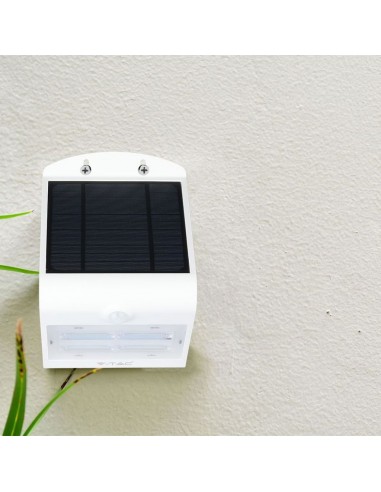 7523-Lampada LED Solare da Muro a Batteria  LM/W LED con Sensore PIR Colore Bianco  -4