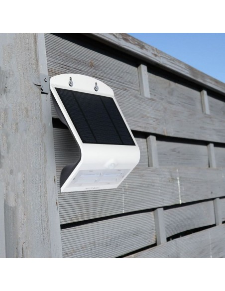 7523-Lampada LED Solare da Muro a Batteria  LM/W LED con Sensore PIR Colore Bianco  -5