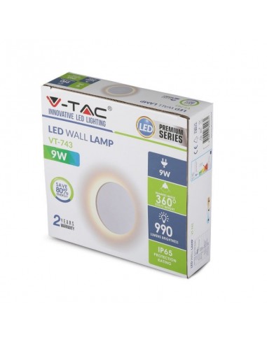 7526-Lampada LED da Muro Rotonda  LM/W Colore Bianco  -2